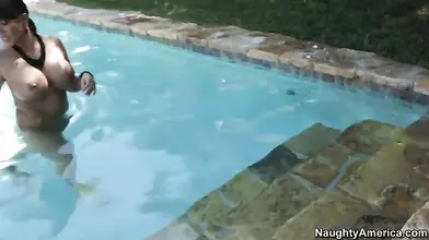 Ava Devine's Poolside Blowjob