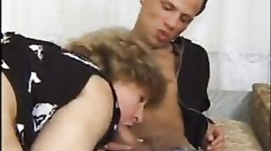 Skinny Stud and Chubby Mature Gal Fuck