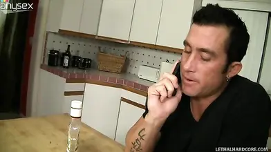 Cougar Seduces Young Man in the Kitchen