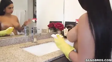 Latina Milf Housewife Swallows Long Sword