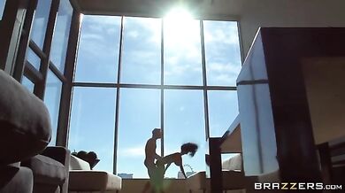 Mature Brunette Rides in the Shower