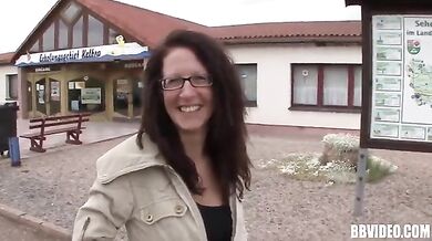 Mature German Cougar Seduced Outdoors