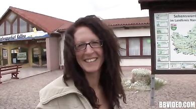 Mature German Cougar Seduced Outdoors