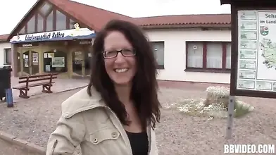 Mature German Cougar Seduced Outdoors