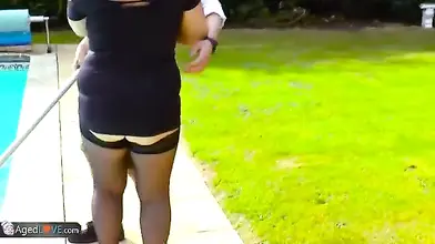 Granny's Wild Pool Boy Fuck