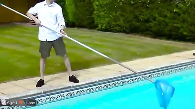 Granny's Wild Pool Boy Fuck