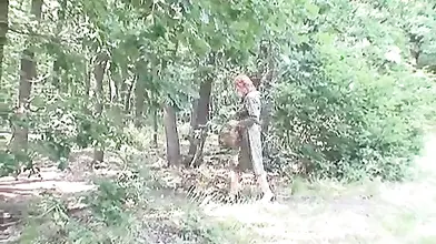 Mature Redhead's Outdoor Cock Ride