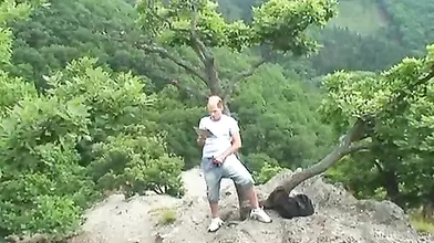 Mature Redhead's Outdoor Cock Ride