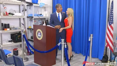President Plows Mature Blonde Babe