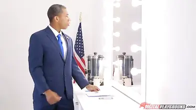 President Plows Mature Blonde Babe