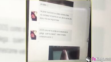 Chubby Milf & Skinny Guy Webcam Bang