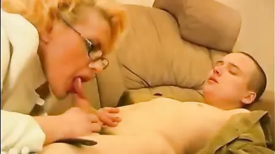 Mature Blonde Teacher Seduces Young Student