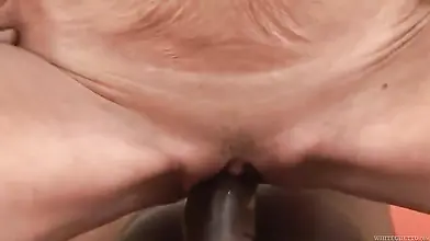 Hung Black Stallion Plows Mature Granny