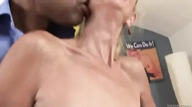 Hung Black Stallion Plows Mature Granny