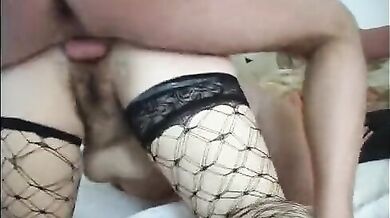 Mature Lady's Hairy Cunt Plowed