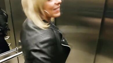 Blonde Cougar Nailed in Elevator