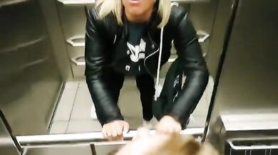 Blonde Cougar Nailed in Elevator