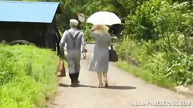 Japanese MILF's Rice Field Oral Adventure