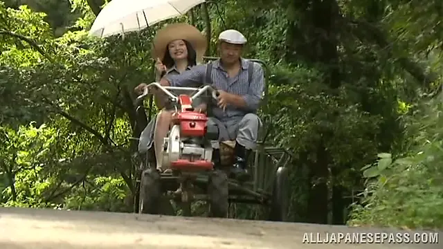 Japanese MILF's Rice Field Oral Adventure
