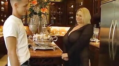 Blonde Plumper Milf Gets Titty Jizzed