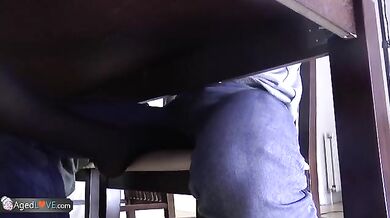 Busty Milfs' Anal Threesome After Dinner