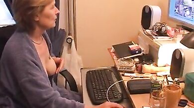 Mature Granny Enjoys POV Dildo Ride