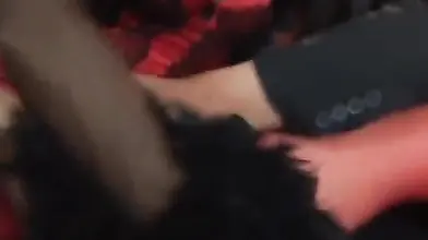 Mature Blonde's Red Stocking Facial