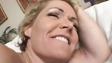 Stallion Drills Mature Blonde's Ass