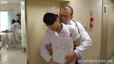 Mature Japanese Nurse and Doctor's Lovemaking Session