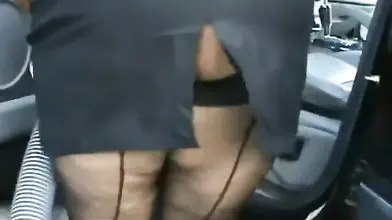 Naughty Mature Babe Teases in Public