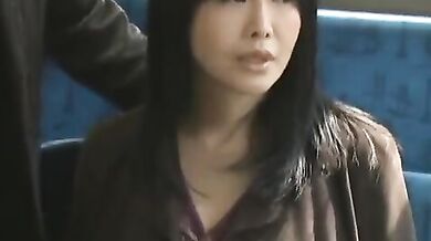 Japanese Milf's Public Bus Handjob
