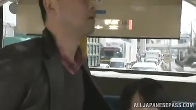 Japanese Milf's Public Bus Handjob