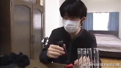 Pervert Plays with Tied Up Busty Japanese MILF