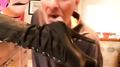 MILF Dominates Her Slave in the Bathroom