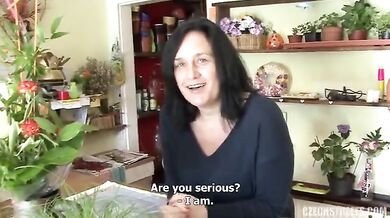 Mature Saleswoman Flashes Tits, Fucks for Cash