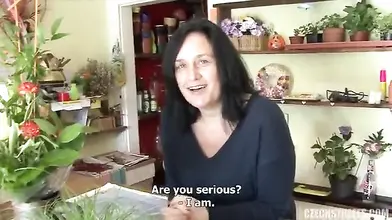 Mature Saleswoman Flashes Tits, Fucks for Cash