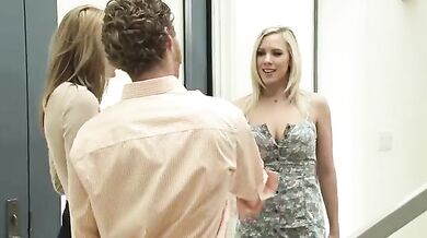 Eager Blonde MILF Swallows Young Cock