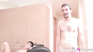 Busty Brunette MILF Gangbanged by Younger Studs