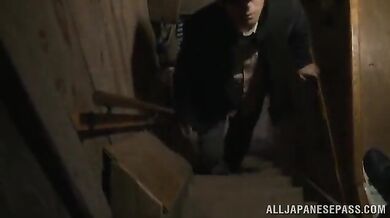 Mature Japanese Laundry-Woman's Rough Doggy Style