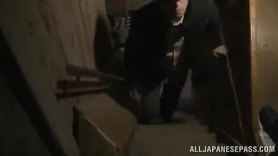 Mature Japanese Laundry-Woman's Rough Doggy Style