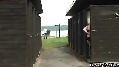 Mature Blonde Mom Sucks at Beach Resort