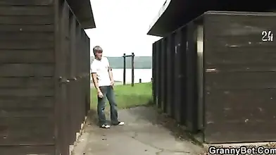 Mature Blonde Mom Sucks at Beach Resort