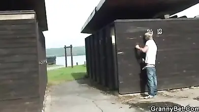 Mature Blonde Mom Sucks at Beach Resort