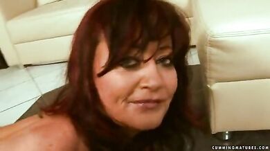 Redhead Milf Fucked Before Lesbian Threesome