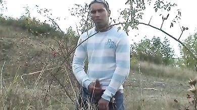 Mature Lady Rides Outdoors