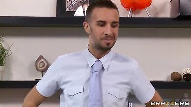 Mature Secretary Rides Hard in Office