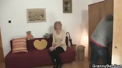 Mature Granny Seduced Outdoors, Banged Indoors