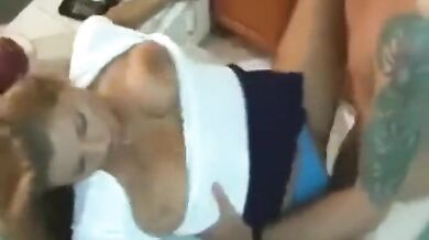 Busty Blonde MILF's Kitchen Quickie