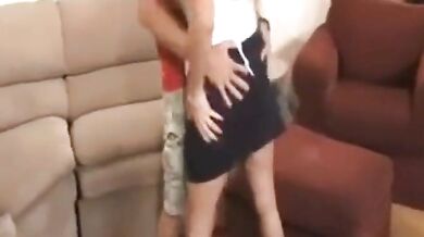 Busty Blonde MILF's Kitchen Quickie