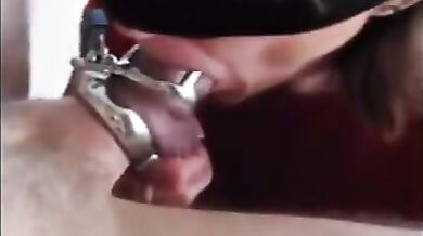 Milf Licks Caged Dick, Takes BBC